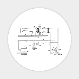 Driving Arrangements for Sewing Machine Vintage Patent Hand Drawing Magnet